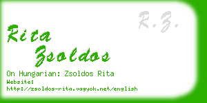 rita zsoldos business card
